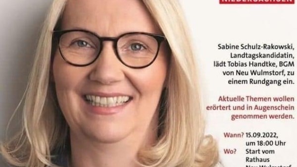 Sabine Schultz- Rakowski lädt zum Rundgang durch Neu Wulmstorf ein
